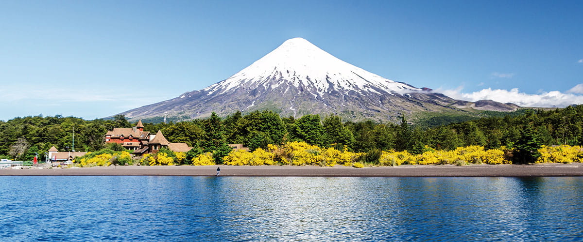 Osorno volcano and Llanquihue Lake in Chile
